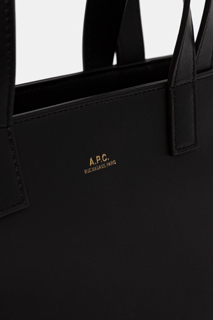 Akcesoria A.P.C. torebka shopper damska skórzana le drummer small PXCEN.F67073 czarny