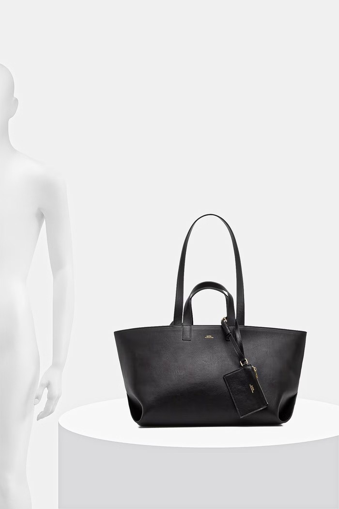 A.P.C. torebka shopper damska skórzana le drummer PXCEN.F67057 czarny