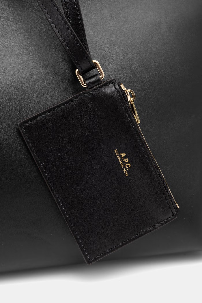 A.P.C. torebka shopper damska skórzana le drummer czarny PXCEN.F67057
