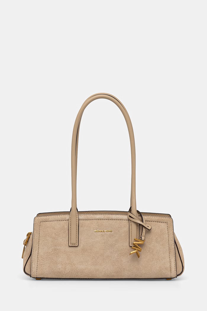 MICHAEL Michael Kors torebka bagietka damska zamszowa LAILA beżowy 30T6A9IT0S