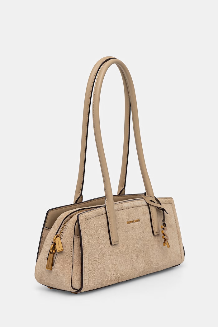 MICHAEL Michael Kors torebka bagietka damska zamszowa LAILA 30T6A9IT0S beżowy AW26