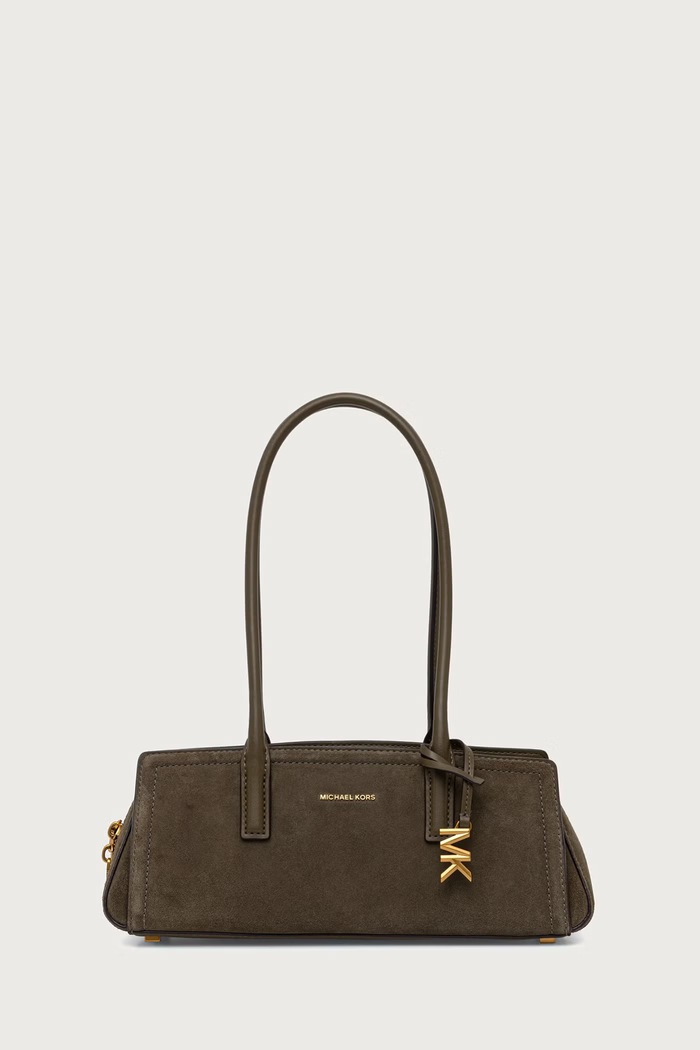 MICHAEL Michael Kors Torebka bagietka damska zamszowa LAILA zielony 30T6A9IT0S