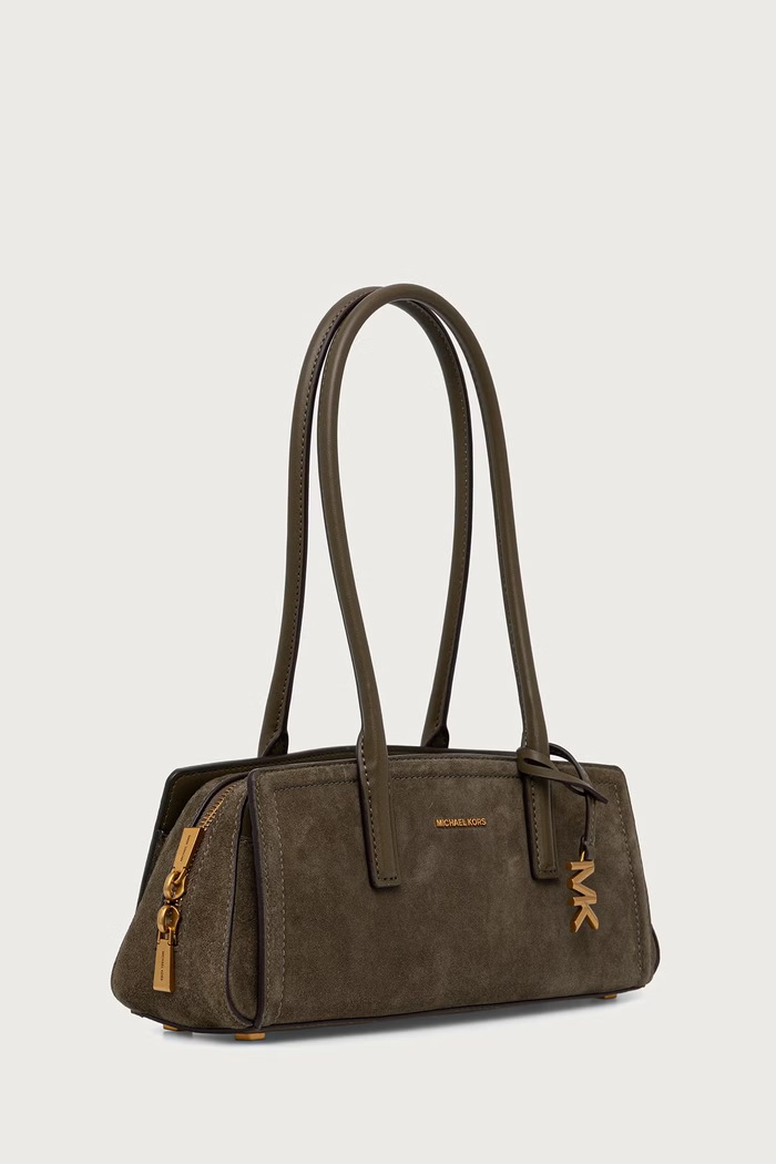 MICHAEL Michael Kors Torebka bagietka damska zamszowa LAILA 30T6A9IT0S zielony AW26
