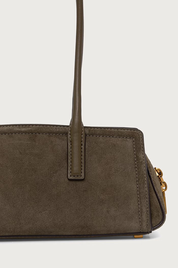 Akcesoria MICHAEL Michael Kors Torebka bagietka damska zamszowa LAILA 30T6A9IT0S zielony