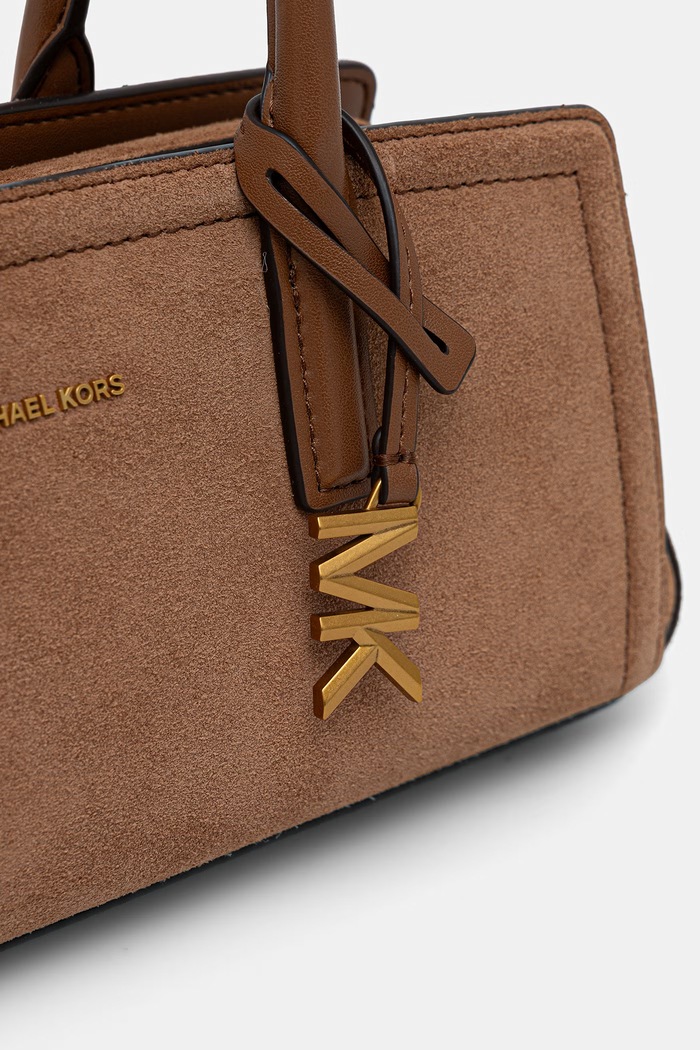 Akcesoria MICHAEL Michael Kors torebka bagietka damska zamszowa LAILA 30T6A9IT0S brązowy