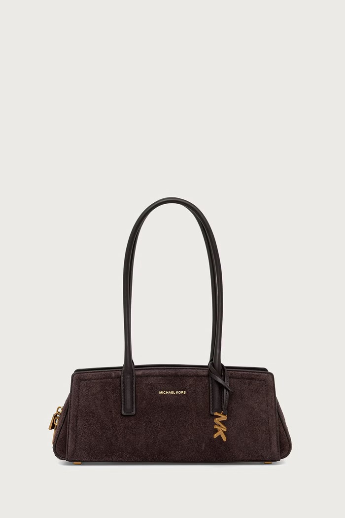 MICHAEL Michael Kors Torebka bagietka damska zamszowa LAILA brązowy 30T6A9IT0S