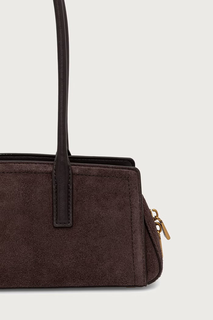 Akcesoria MICHAEL Michael Kors Torebka bagietka damska zamszowa LAILA 30T6A9IT0S brązowy