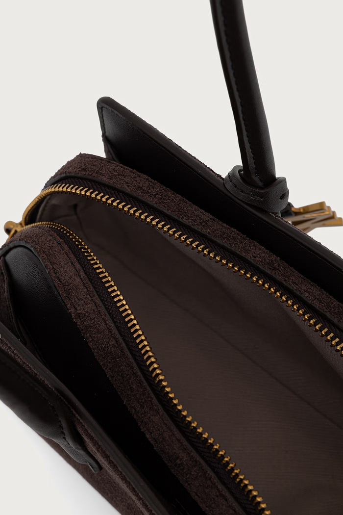 Torebka bagietka damska zamszowa LAILA MICHAEL Michael Kors brązowy 30T6A9IT0S