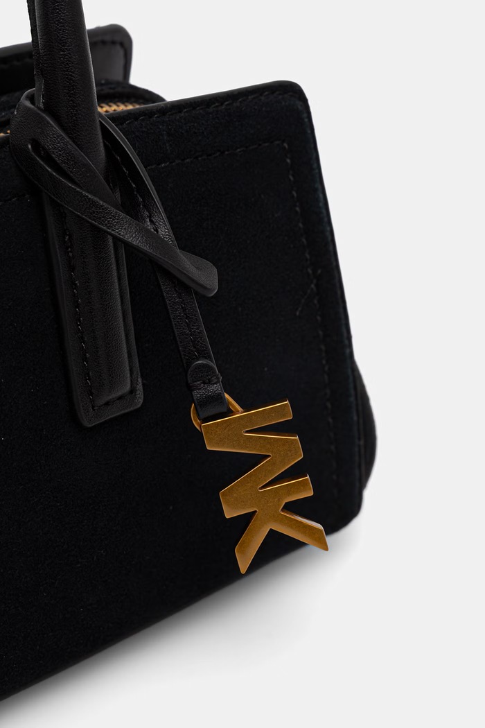 Akcesoria MICHAEL Michael Kors torebka bagietka damska zamszowa LAILA 30T6A9IT0S czarny