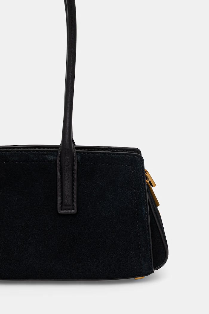 MICHAEL Michael Kors torebka bagietka damska zamszowa LAILA czarny 30T6A9IT0S