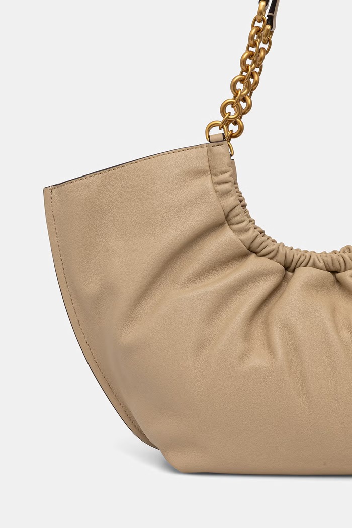 Akcesoria MICHAEL Michael Kors torebka tote damska skórzana Indie 30T6A50T5L beżowy