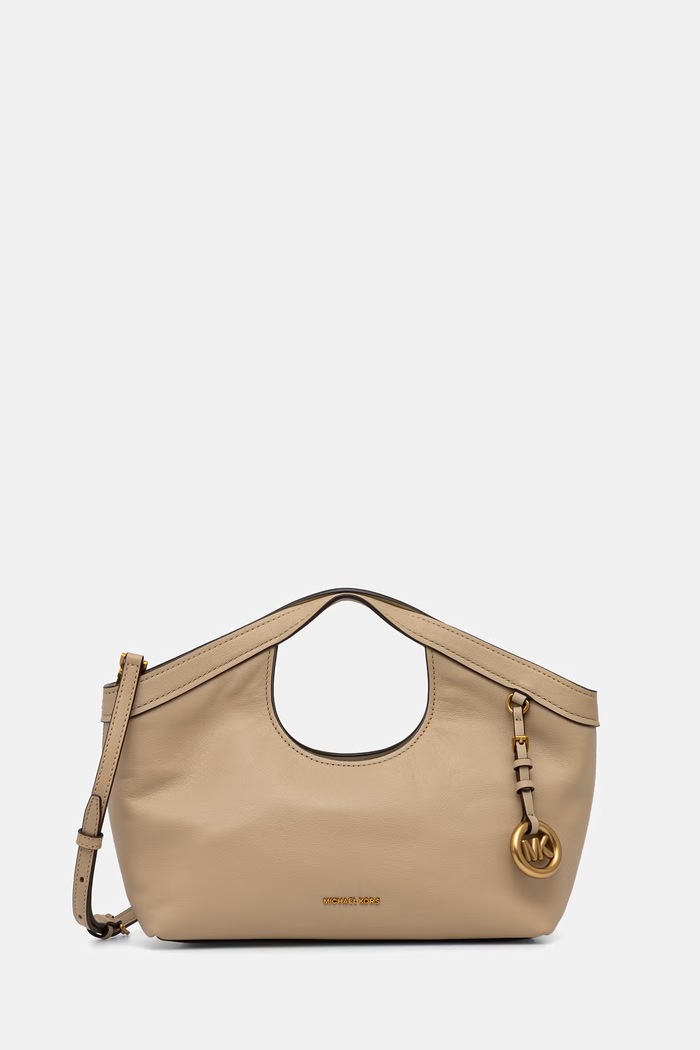 MICHAEL Michael Kors torebka crossbody damska skórzana Haddie beżowy 32T6AX6C2L