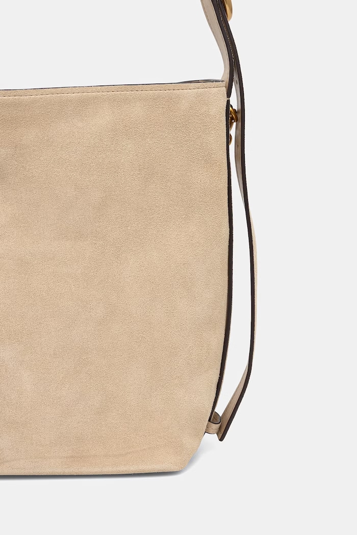 Akcesoria MICHAEL Michael Kors torebka hobo damska zamszowa Nolita 30T6AUEM8S beżowy