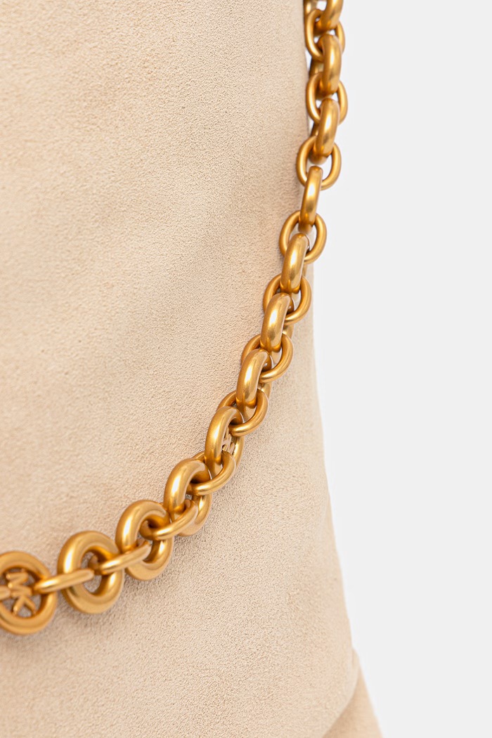 MICHAEL Michael Kors torebka hobo damska zamszowa Nolita beżowy 30T6AUEM8S