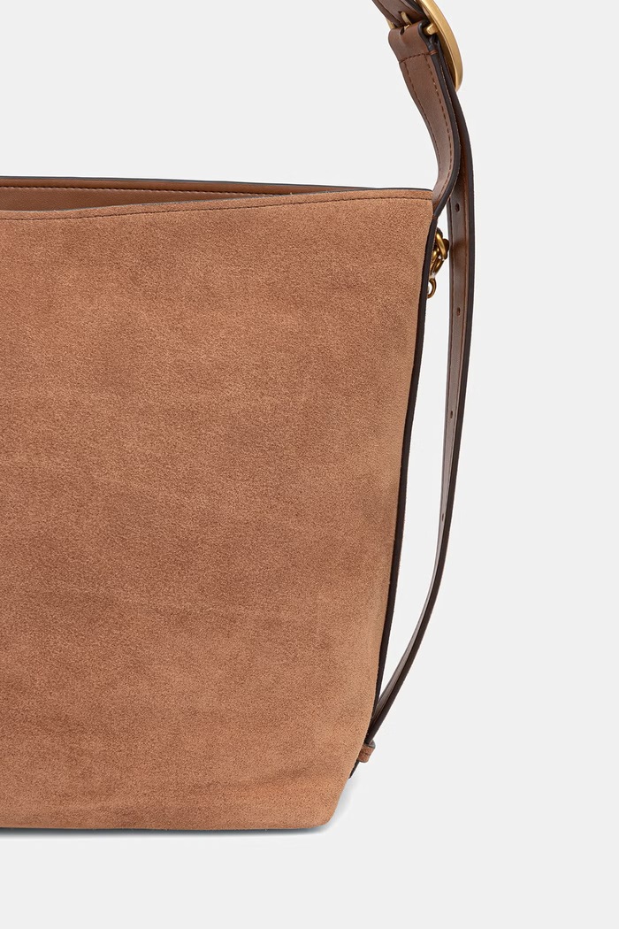 Akcesoria MICHAEL Michael Kors torebka hobo damska zamszowa Nolita 30T6AUEM8S brązowy