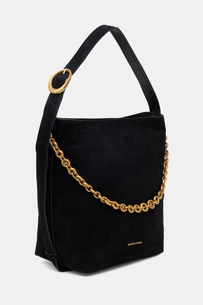 MICHAEL Michael Kors torebka hobo damska zamszowa Nolita 30T6AUEM8S czarny AW26