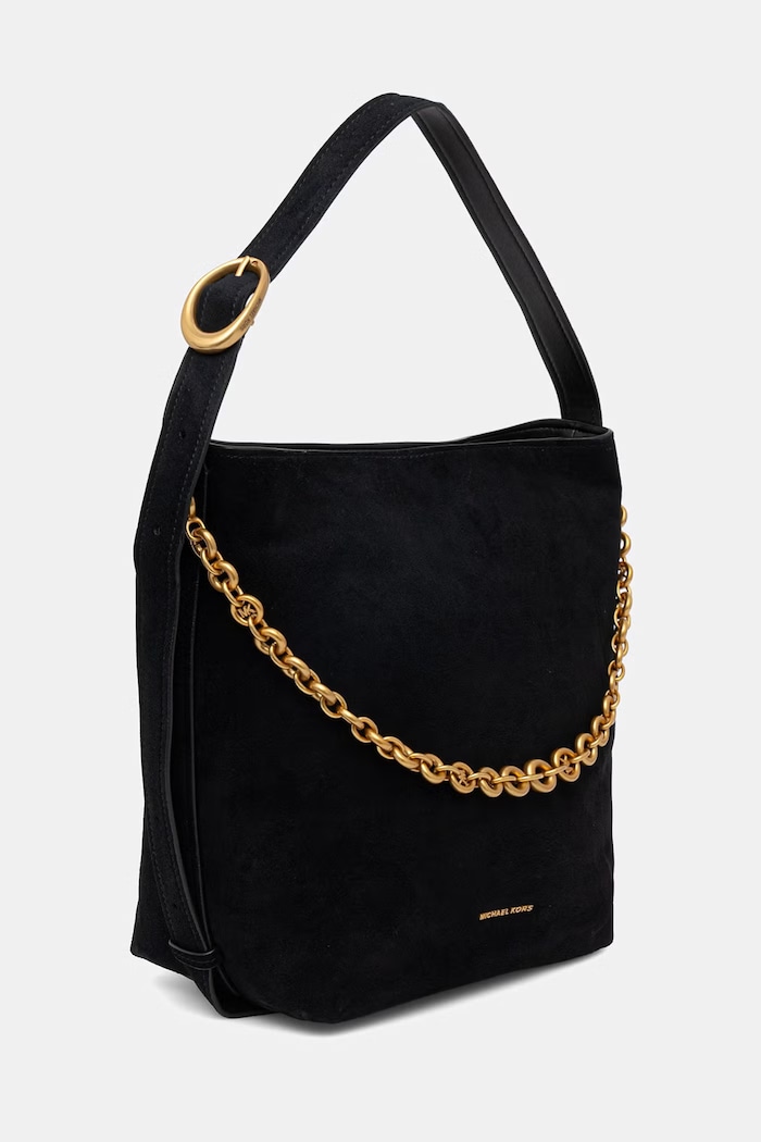 MICHAEL Michael Kors torebka hobo damska zamszowa Nolita 30T6AUEM8S czarny AW26