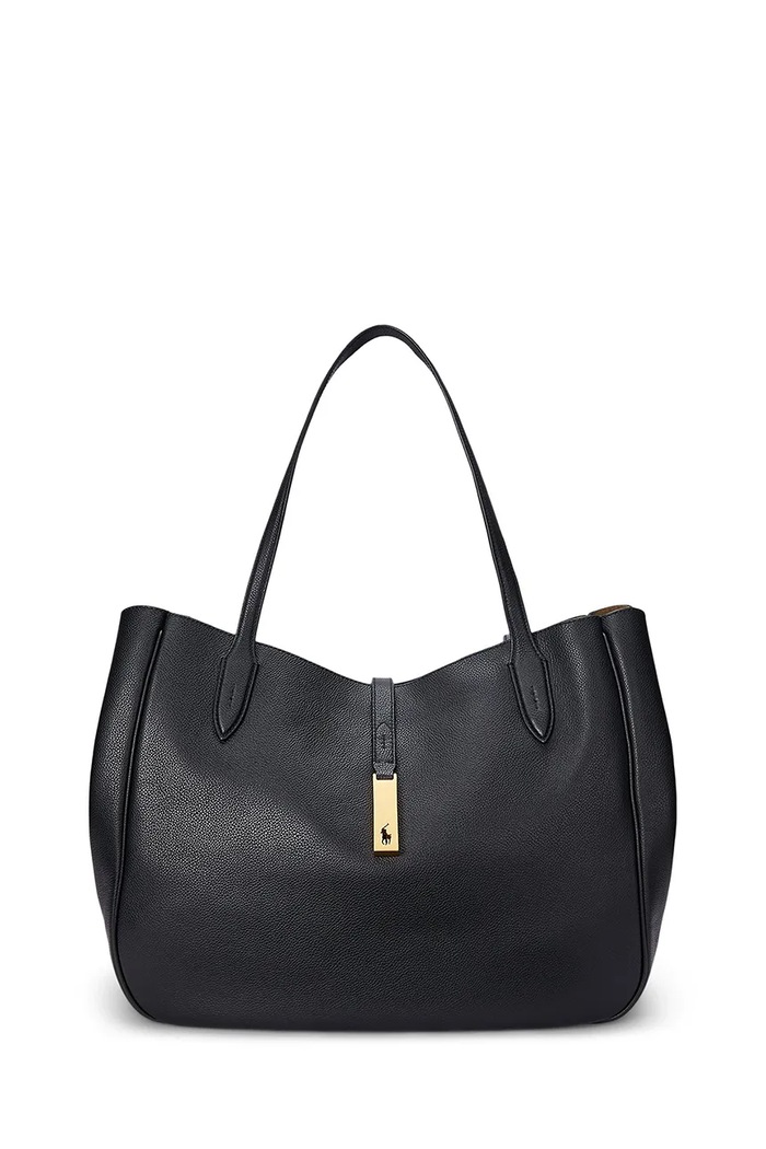 Polo Ralph Lauren geantă shopper pentru femei, din piele negru 428935220