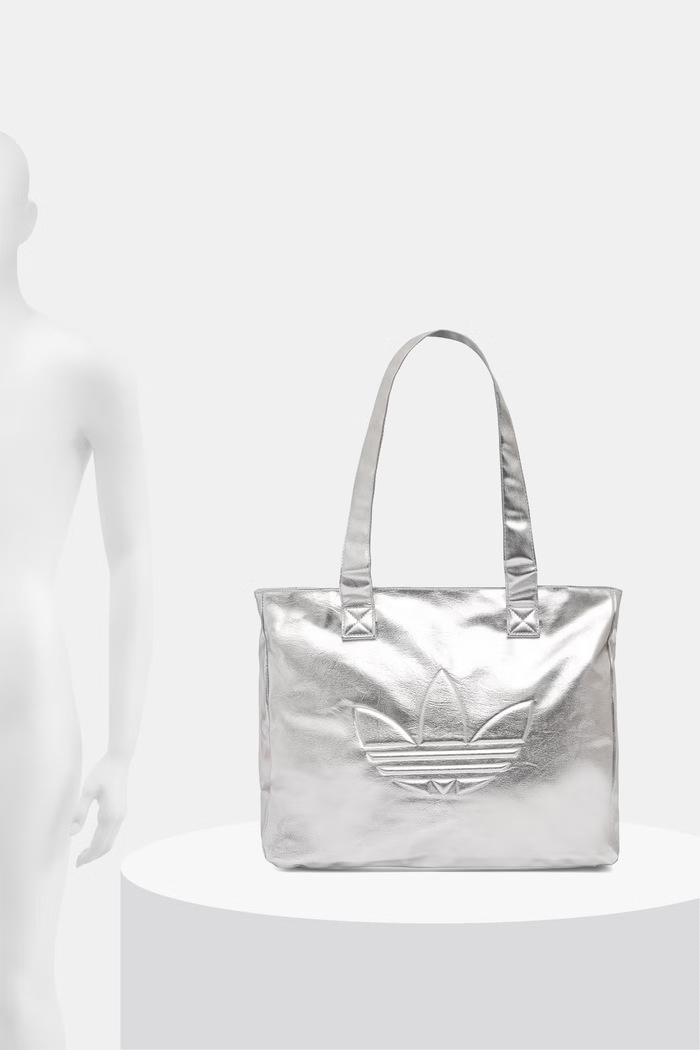 adidas Originals torebka shopper damska z imitacji skóry KR1566 srebrny