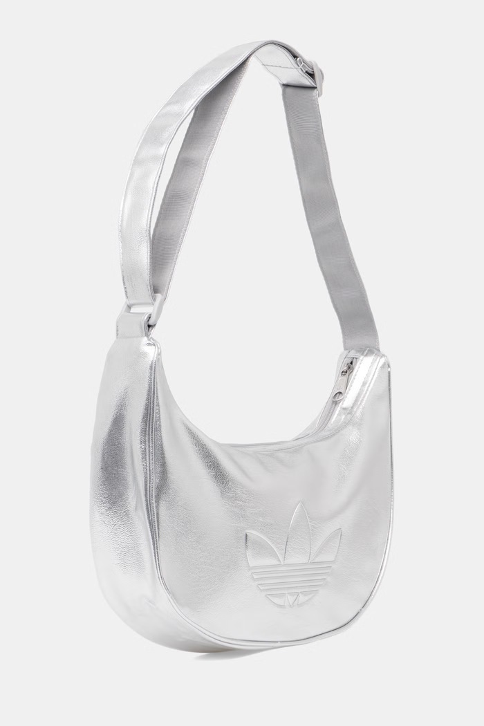 adidas Originals τσάντα hobo γυναικεία από απομίμηση δέρματος Adicolor KR1562 ασημί AW26
