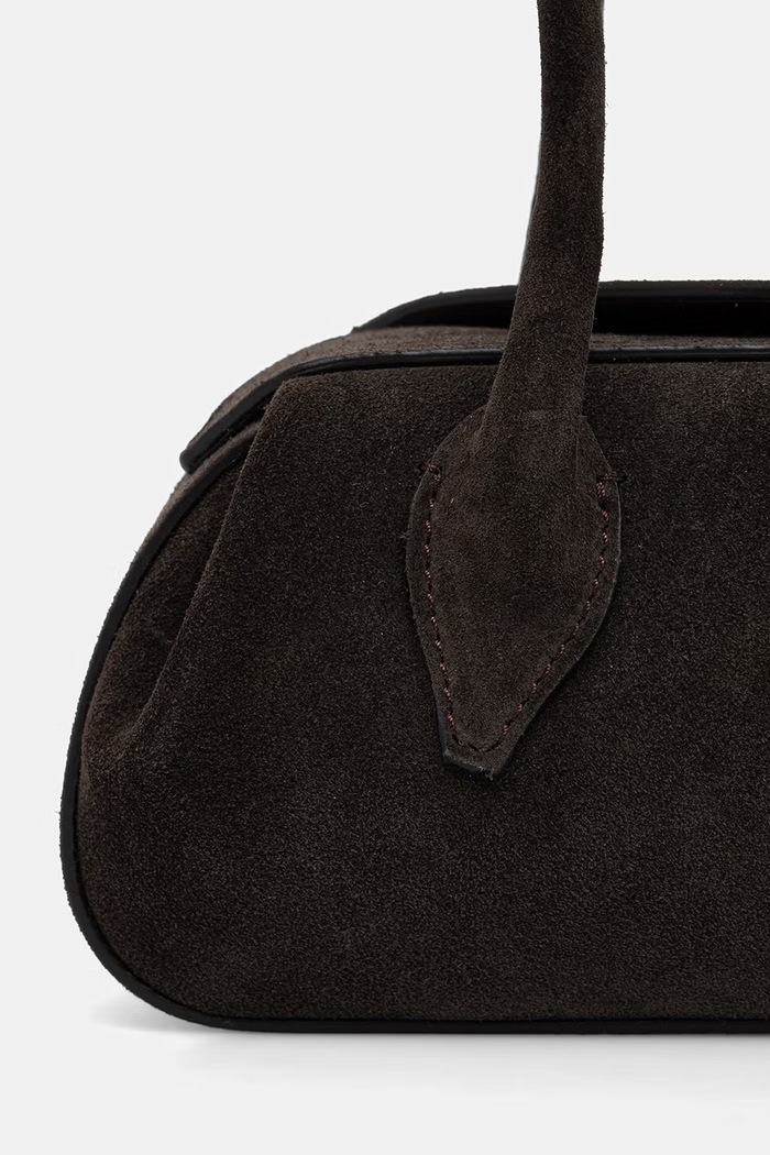 Akcesoria Yuzefi torebka bagietka damska zamszowa OYSTER SHOULDER MINI YUZPF26.HB.OSM.S029 brązowy