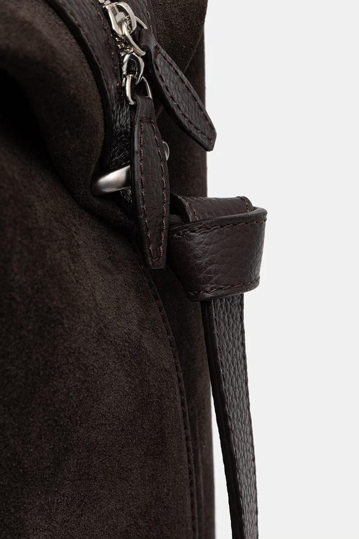 Yuzefi torebka tote damska zamszowa LARGE BRIOCHE DUFFLE brązowy YUZSS26.HB.LBD.S029