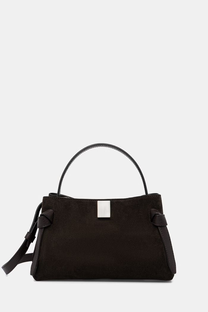 Yuzefi torebka crossbody damska zamszowa GYOZA MINI czarny YUZSS26.HB.MGZ.S029