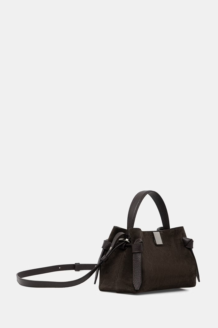 Yuzefi torebka crossbody damska zamszowa GYOZA MINI YUZSS26.HB.MGZ.S029 czarny AW26