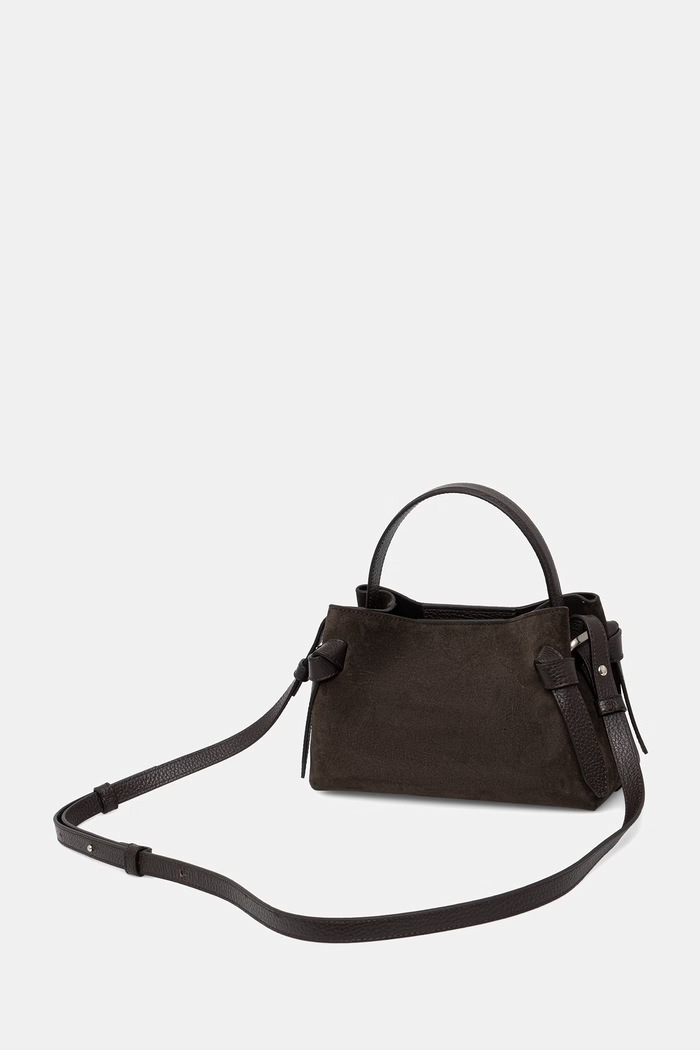 Akcesoria Yuzefi torebka crossbody damska zamszowa GYOZA MINI YUZSS26.HB.MGZ.S029 czarny