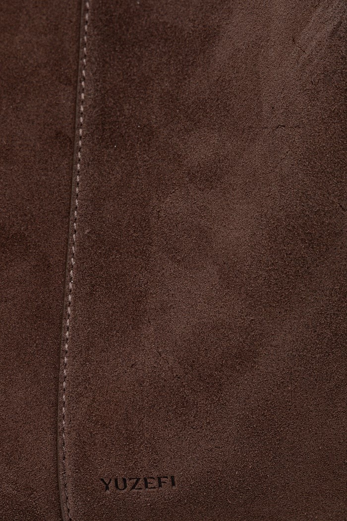 Yuzefi torebka shopper damska zamszowa LARGE MOCHI brązowy YUZRS26.HB.LM.S026