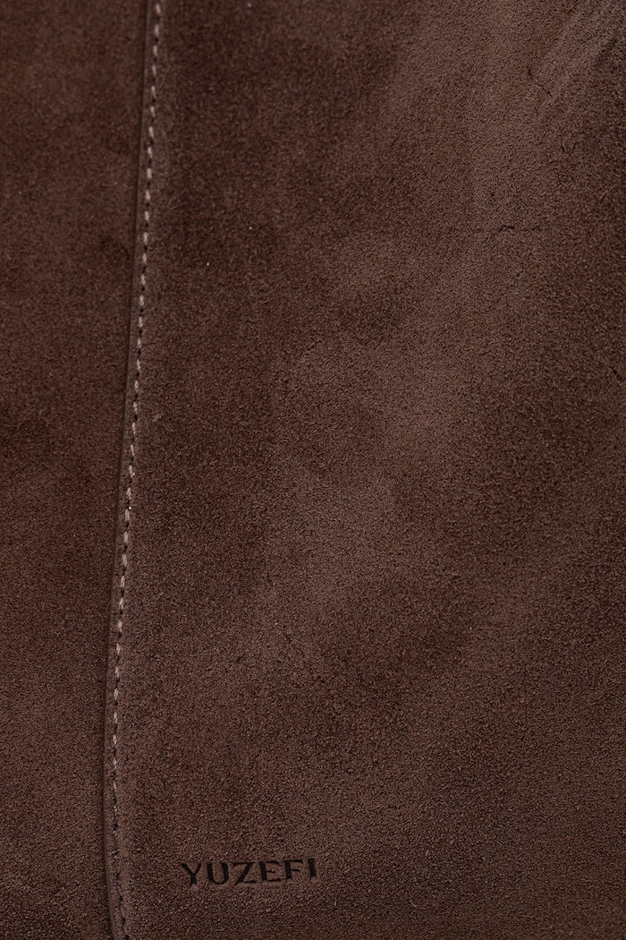 Yuzefi torebka shopper damska zamszowa LARGE MOCHI brązowy YUZRS26.HB.LM.S026