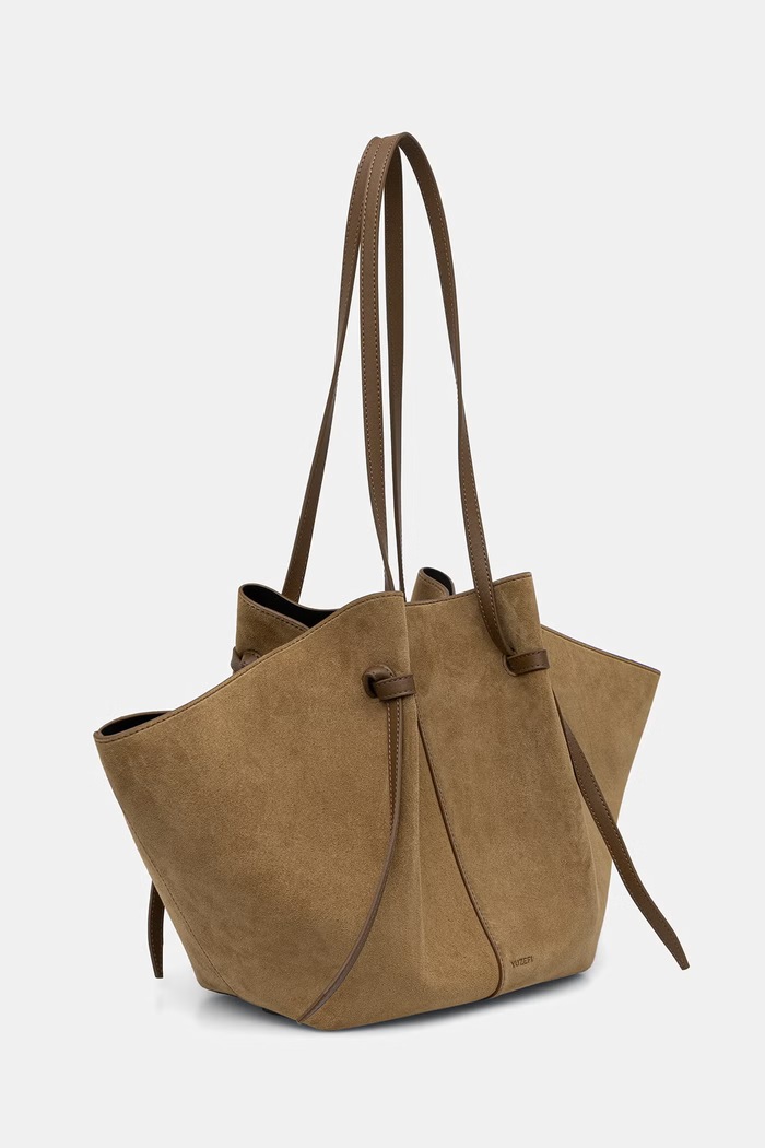 Yuzefi torebka shopper damska zamszowa LARGE MOCHI YUZAW26.HB.LM.S031 zielony AW26