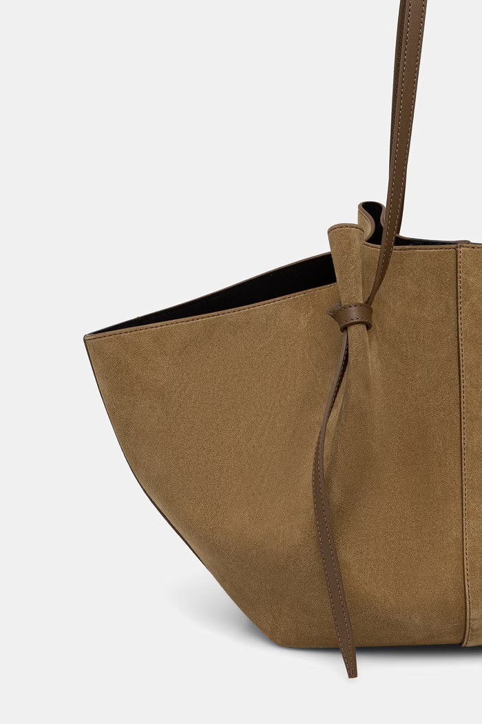 Akcesoria Yuzefi torebka shopper damska zamszowa LARGE MOCHI YUZAW26.HB.LM.S031 zielony