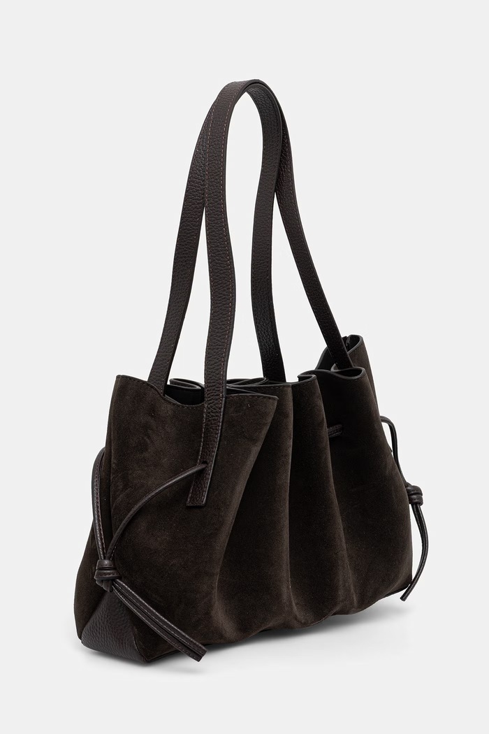 Yuzefi torebka hobo damska zamszowa SCALLOP SHOULDER YUZAW26.HB.SSB.S029 brązowy AW26