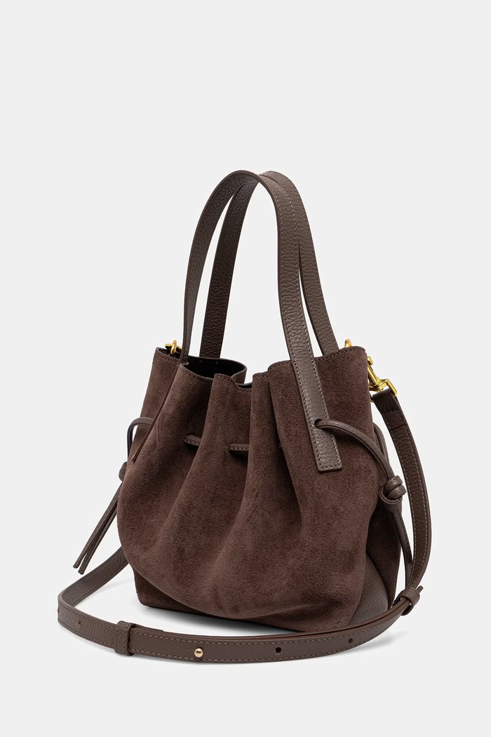 Yuzefi torebka crossbody damska skórzana MINI SCALLOP YUZPF26.HB.MST.S026 brązowy AW26