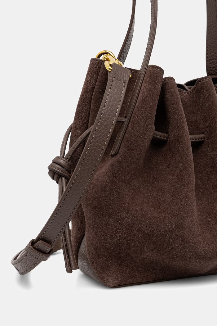 Akcesoria Yuzefi torebka crossbody damska skórzana MINI SCALLOP YUZPF26.HB.MST.S026 brązowy