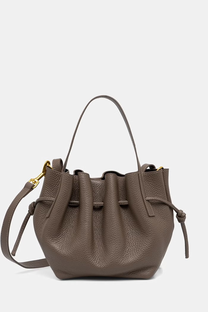 Yuzefi torebka crossbody damska skórzana MINI SCALLOP brązowy YUZPF26.HB.MST.L052