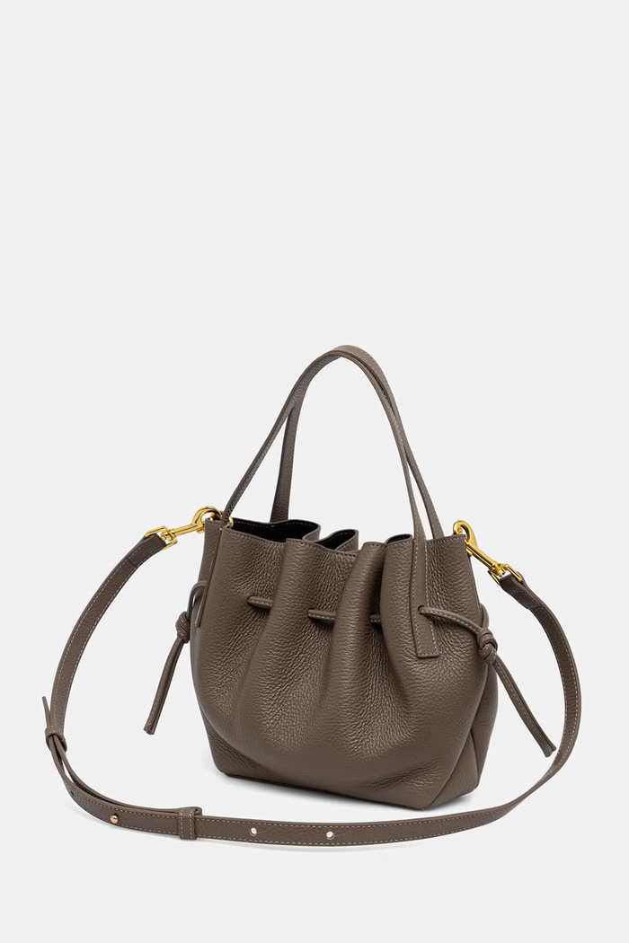 Akcesoria Yuzefi torebka crossbody damska skórzana MINI SCALLOP YUZPF26.HB.MST.L052 brązowy