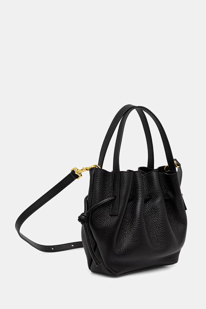 Yuzefi torebka crossbody damska skórzana MINI SCALLOP YUZPF26.HB.MST.L034 czarny AW26