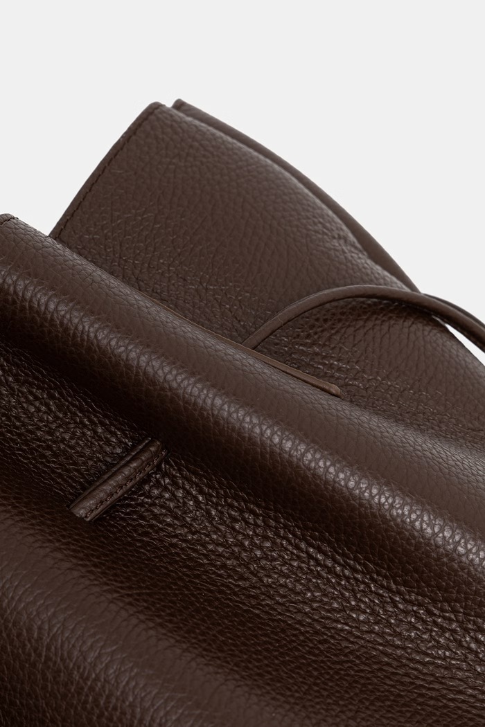 Yuzefi torebka tote damska skórzana SCALLOP brązowy YUZPF26.HB.SCT.L038