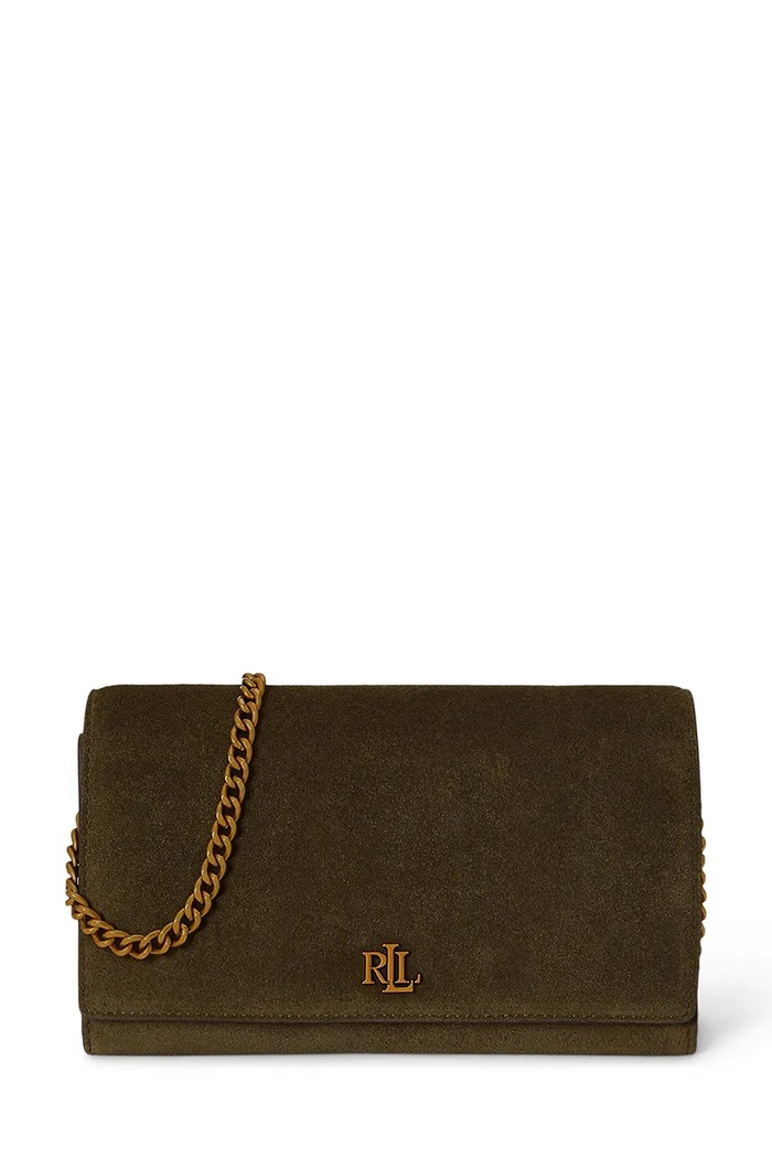 Lauren Ralph Lauren torebka crossbody damska zamszowa zielony 432P15691