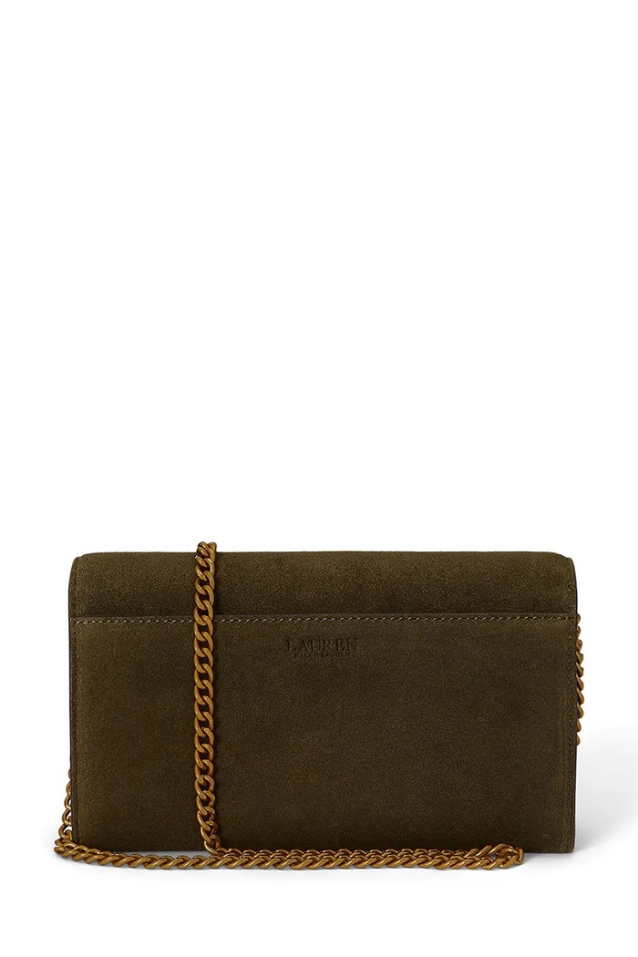 Lauren Ralph Lauren torebka crossbody damska zamszowa 432P15691 zielony AW26