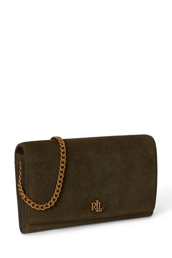Akcesoria Lauren Ralph Lauren torebka crossbody damska zamszowa 432P15691 zielony