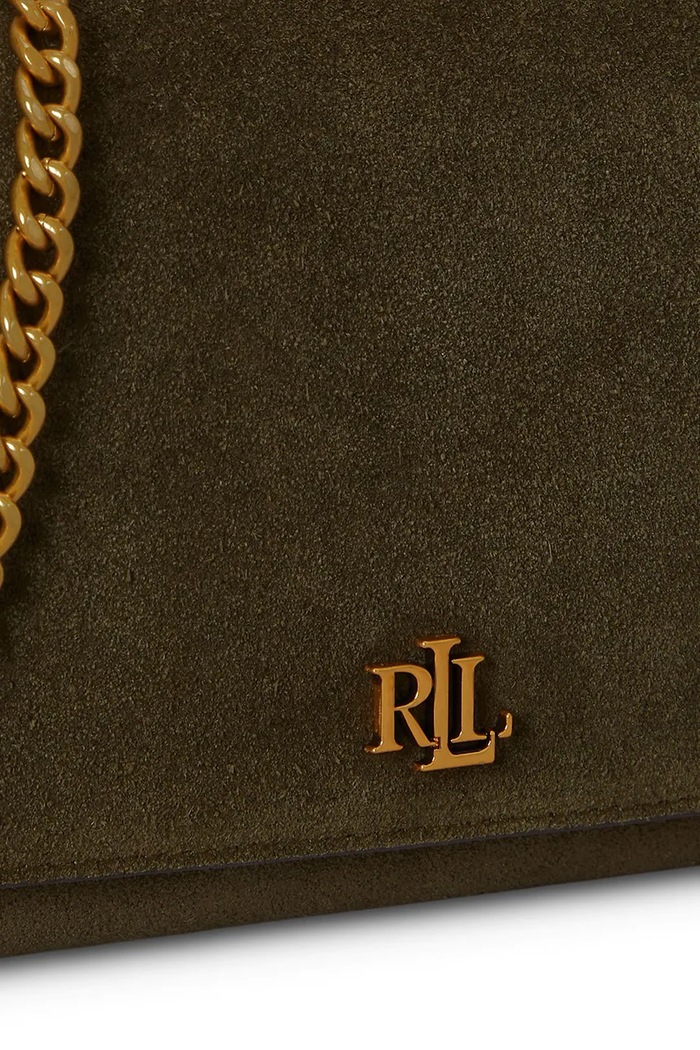 Lauren Ralph Lauren torebka crossbody damska zamszowa zielony 432P15691