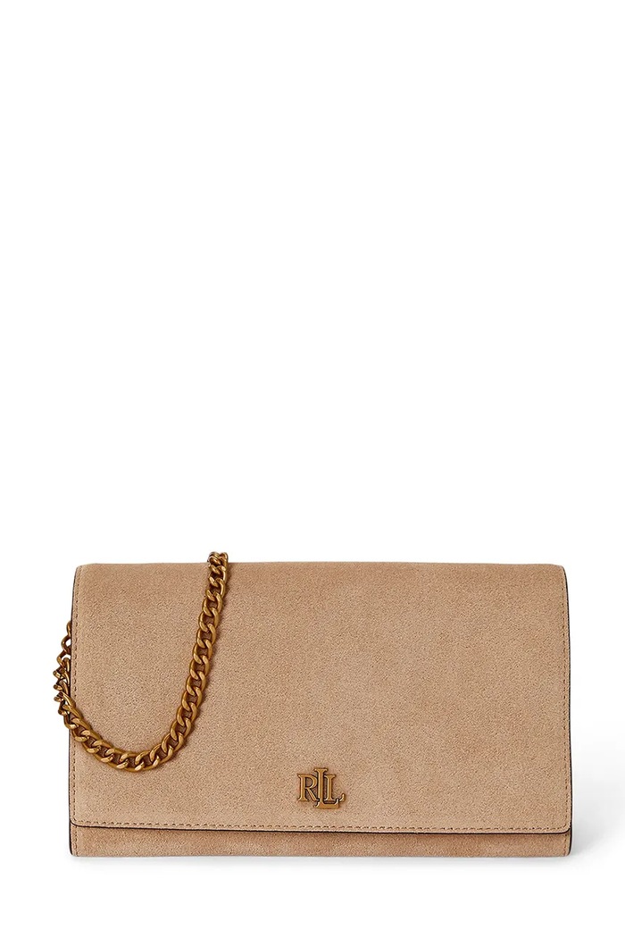 Lauren Ralph Lauren torebka crossbody damska zamszowa beżowy 432P15691