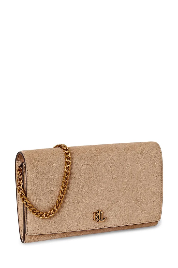 Akcesoria Lauren Ralph Lauren torebka crossbody damska zamszowa 432P15691 beżowy