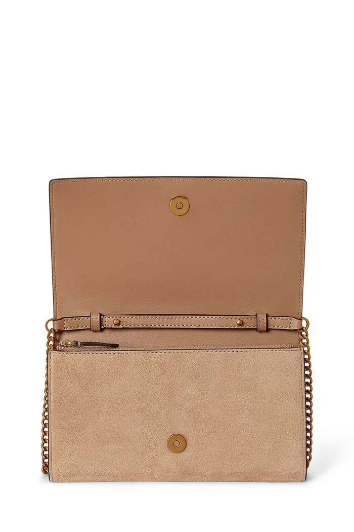 Lauren Ralph Lauren torebka crossbody damska zamszowa beżowy 432P15691