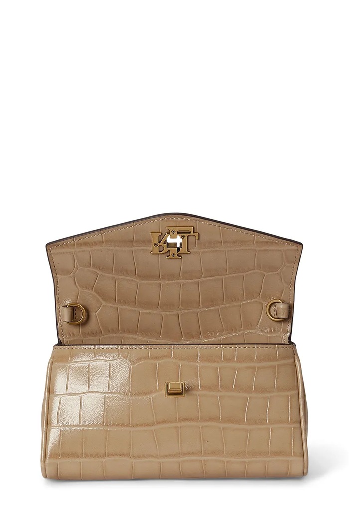 Lauren Ralph Lauren torebka crossbody damska skórzana beżowy 432P15659
