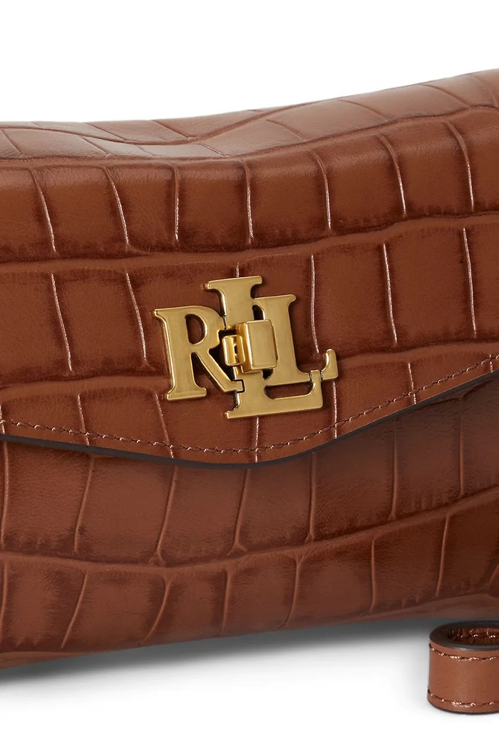 Lauren Ralph Lauren torebka crossbody damska skórzana 432P15659 brązowy