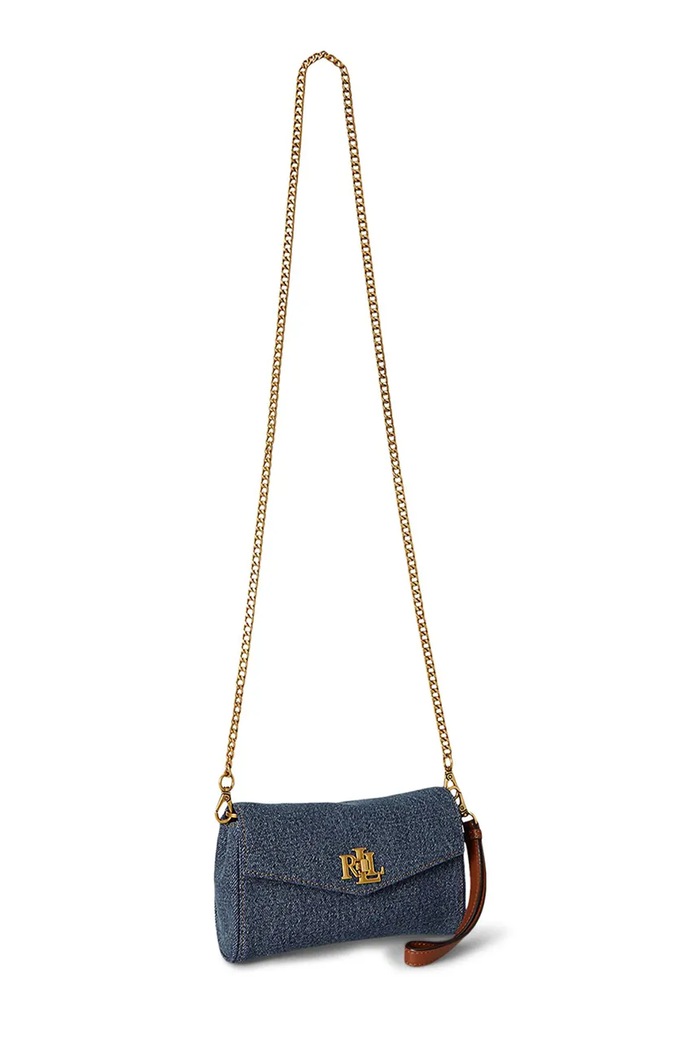 Akcesoria Lauren Ralph Lauren torebka crossbody damska jeansowa 432P15657 niebieski